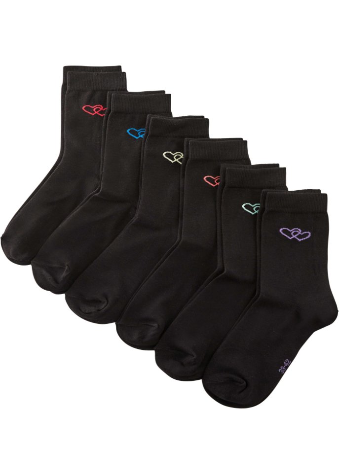 Socken mit Bio-Baumwolle (6er Pack) in schwarz - bpc bonprix collection