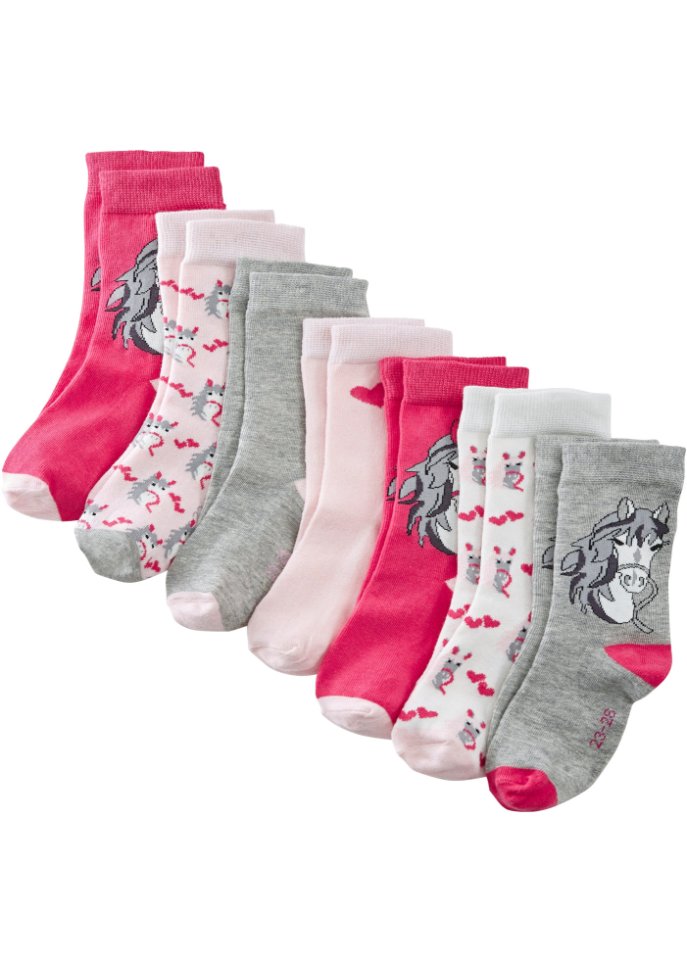 Kinder Socken mit Bio-Baumwolle (7er Pack)  in grau von vorne - bpc bonprix collection