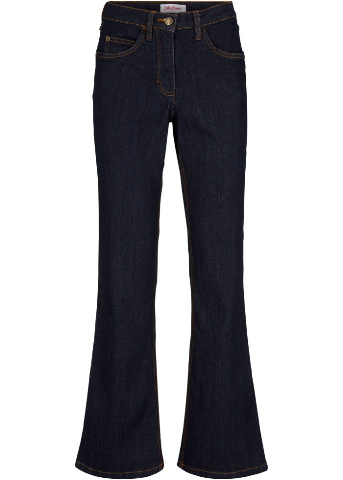 Bootcut Jeans Mid Waist, Stretch  in blau von vorne - John Baner JEANSWEAR