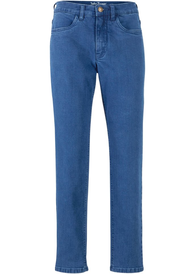Mom Fit Stretch-Jeans aus Bio-Baumwolle in blau von vorne - John Baner JEANSWEAR