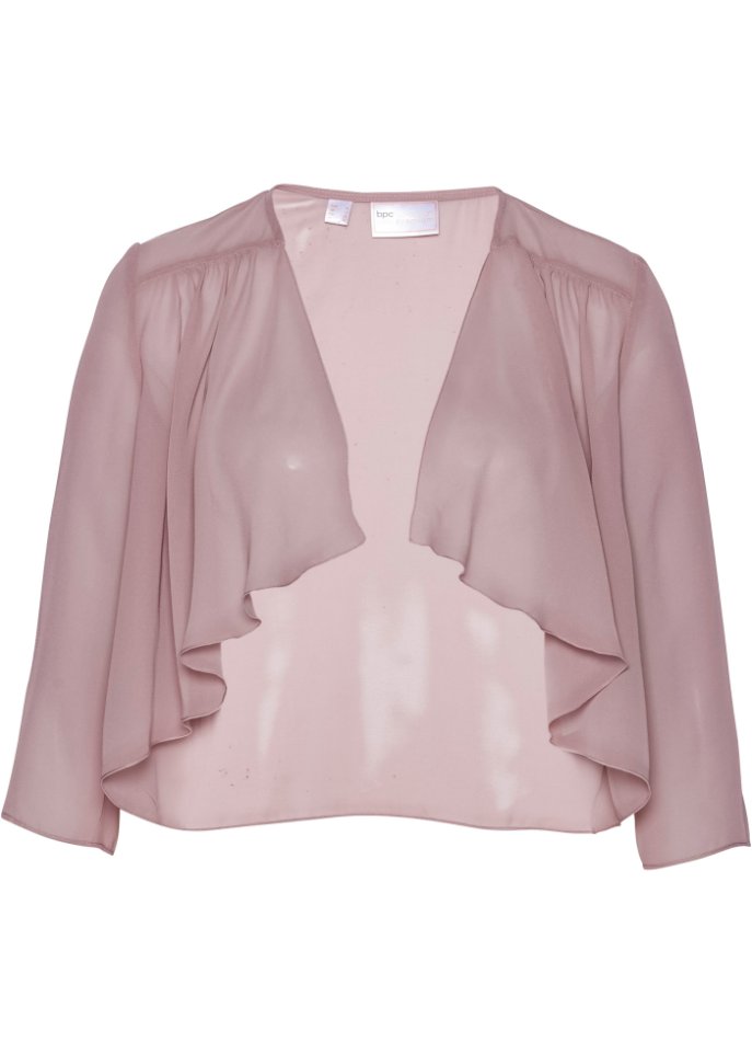 Chiffon- Bolero mit recyceltem Polyester in rosa von vorne - bpc selection premium