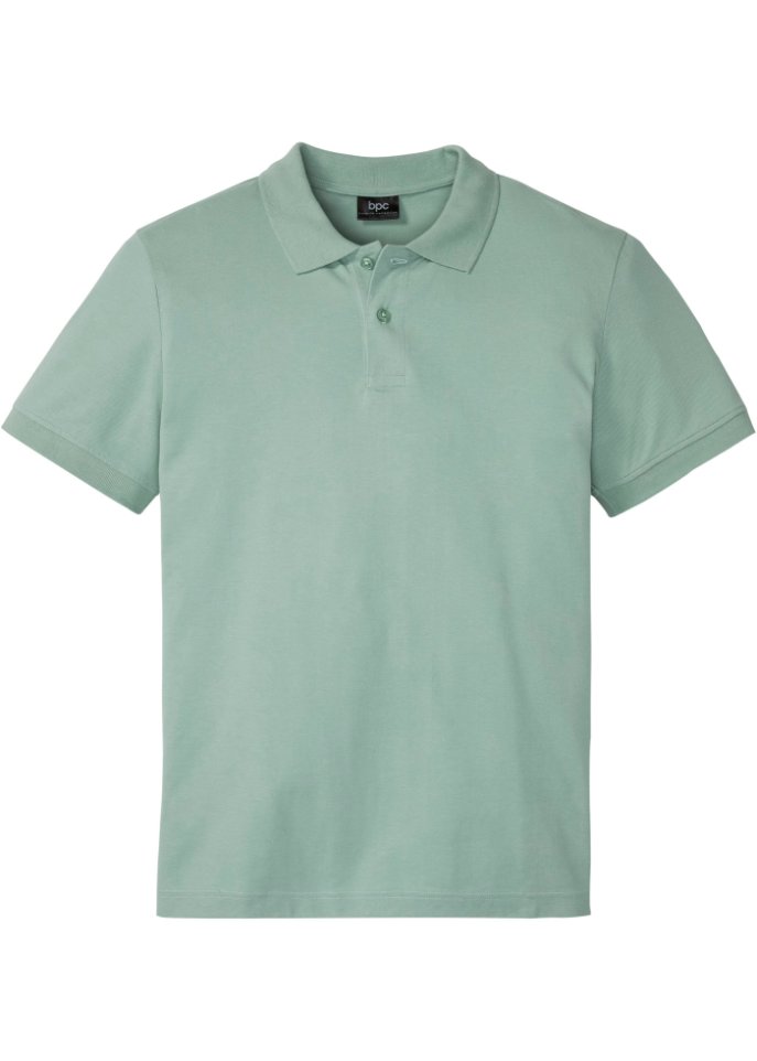 Pique-Poloshirt, Kurzarm in grün von vorne - bpc bonprix collection