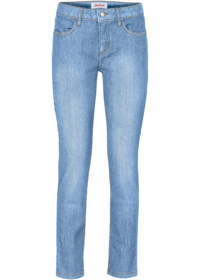Slim Fit Jeans Mid Waist, cropped in blau - John Baner JEANSWEAR