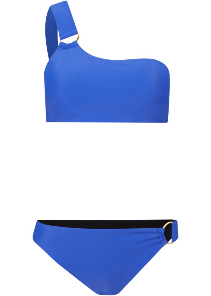 Bandeau Bikini (2-tlg. Set) in blau von vorne - BODYFLIRT