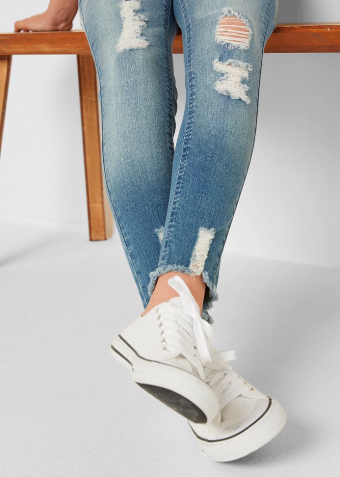 Bonprix Mädchen Kleidung Hosen & Jeans Jeans Skinny Jeans Mädchen Skinny-Jeans mit Used Effekt 