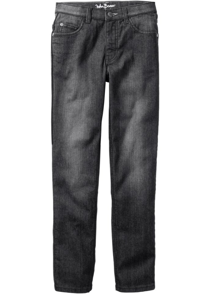 Jungen Jeans, Slim Fit in schwarz von vorne - John Baner JEANSWEAR