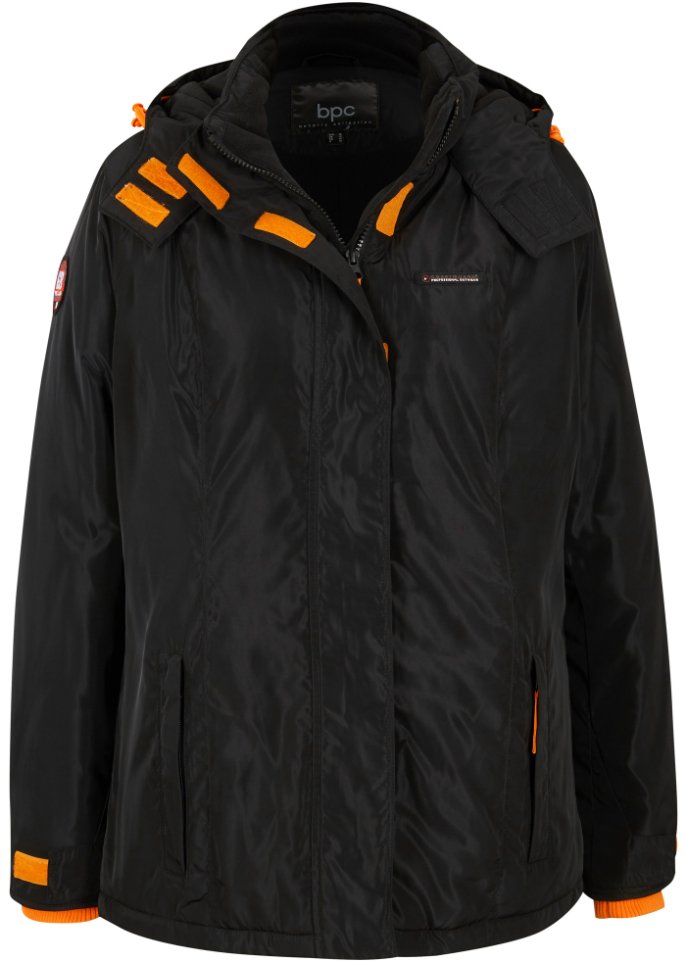 Jacke mit abnehmbarer Kapuze in schwarz von vorne - bpc bonprix collection