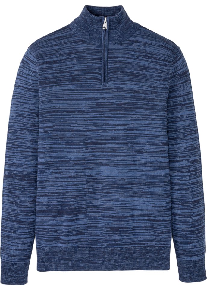 Troyer Pullover in blau von vorne - bpc bonprix collection