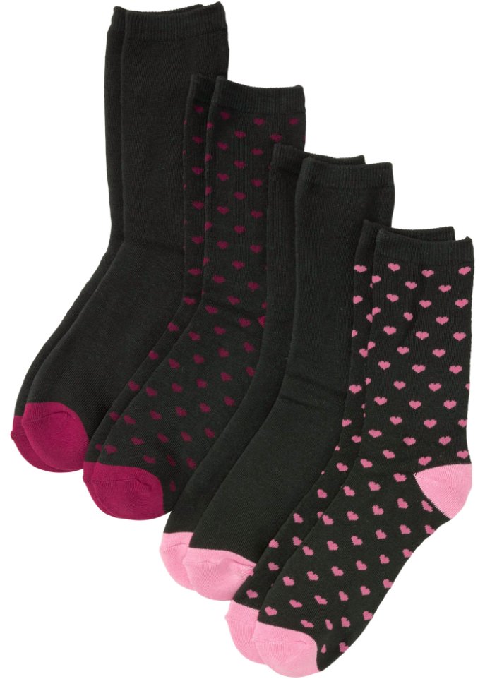 Thermo Socken (4er Pack) in schwarz von vorne - bpc bonprix collection