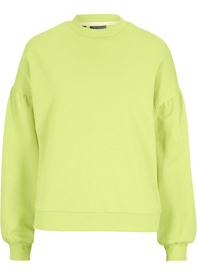 Sweatshirt mit Volumen-Ärmeln in gelb von vorne - bpc bonprix collection