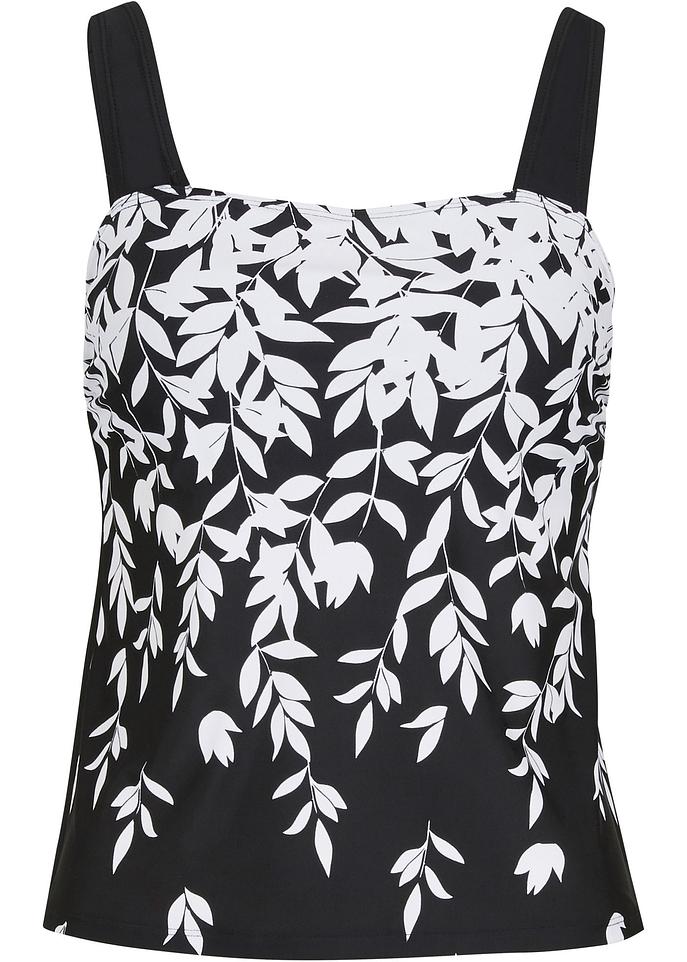 Modisches Tankini Oberteil mit hübschem Blätterdruck weiß