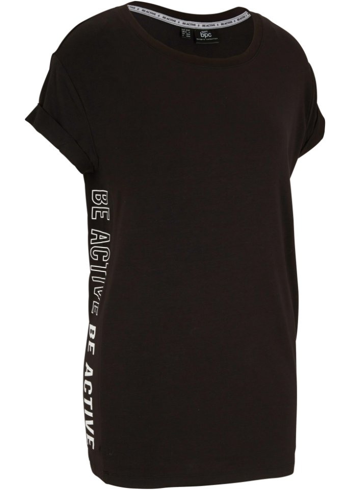 Sport-Shirt aus Lyocell in schwarz von vorne - bpc bonprix collection