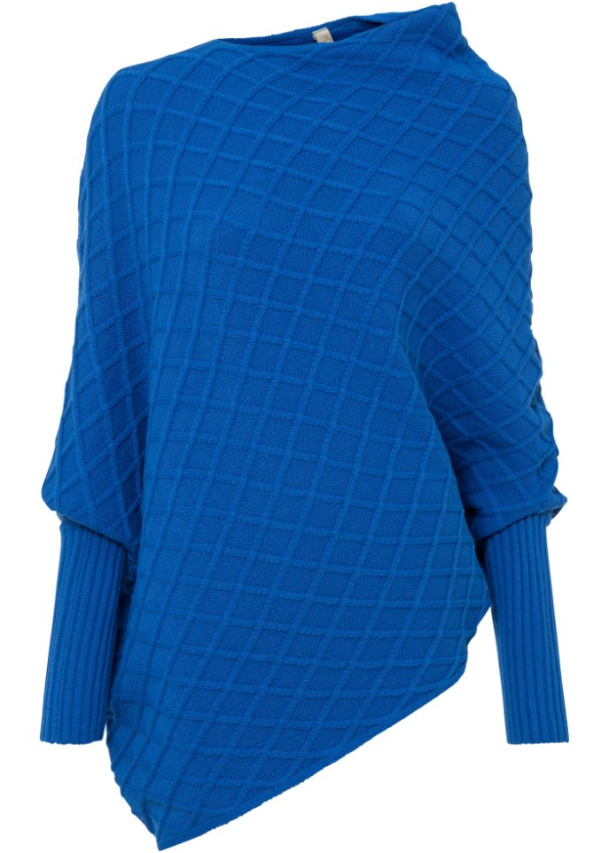 Kimono-Pullover in blau von vorne - BODYFLIRT boutique