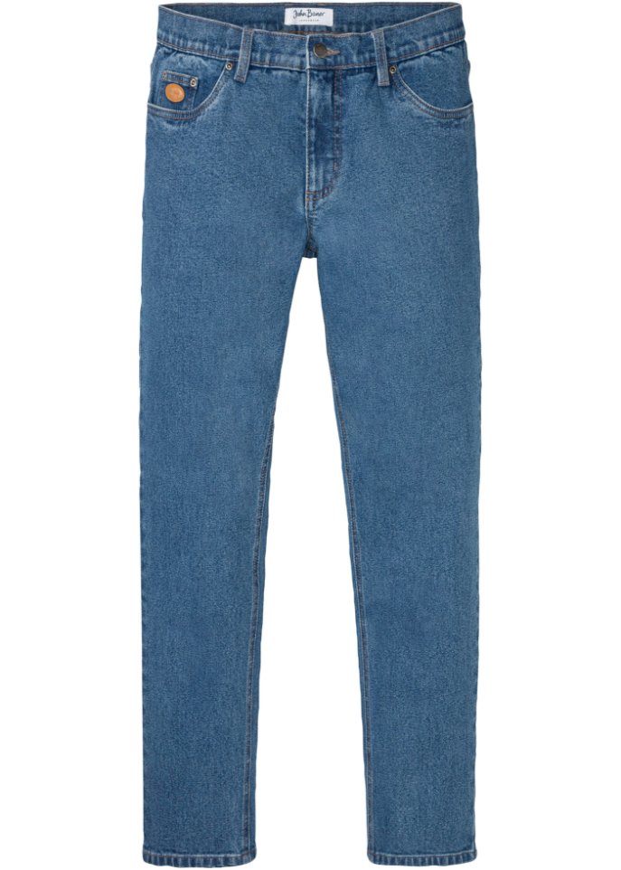 Regular Fit Stretch-Jeans, Tapered in blau von vorne - John Baner JEANSWEAR