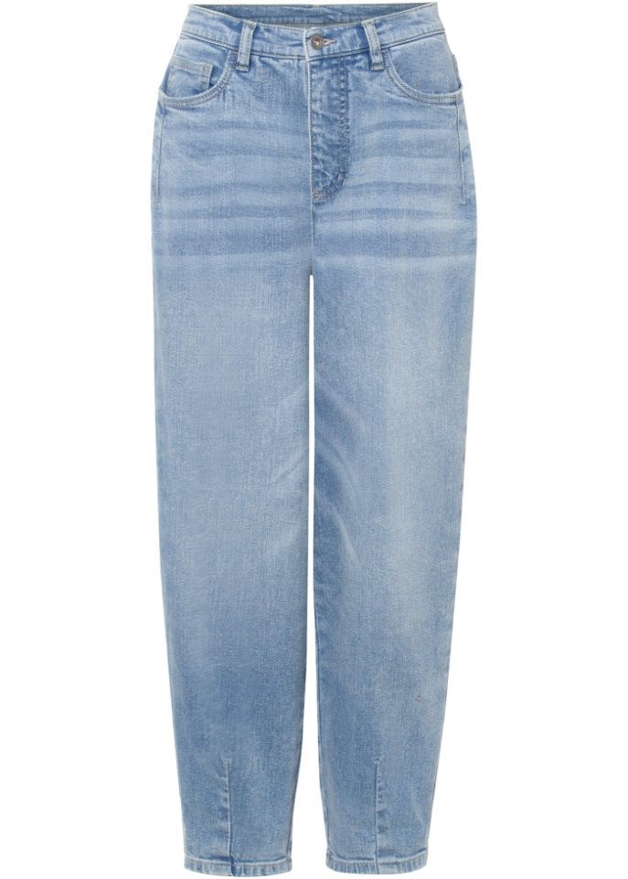 Paper-Bag Jeans mit Bio-Baumwolle in blau von vorne - RAINBOW