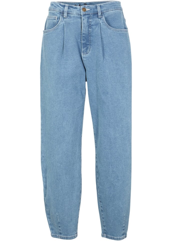 Stretch-Jeans, Barrel Shape in blau von vorne - John Baner JEANSWEAR