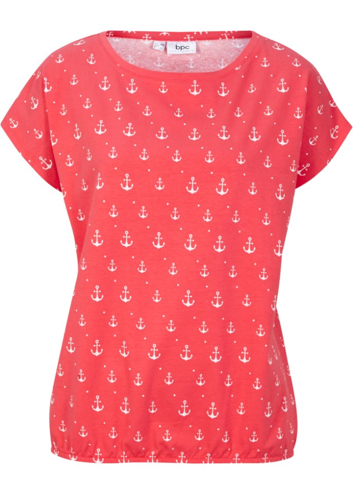 Lässiges Shirt, kurzarm in rot von vorne - bpc bonprix collection