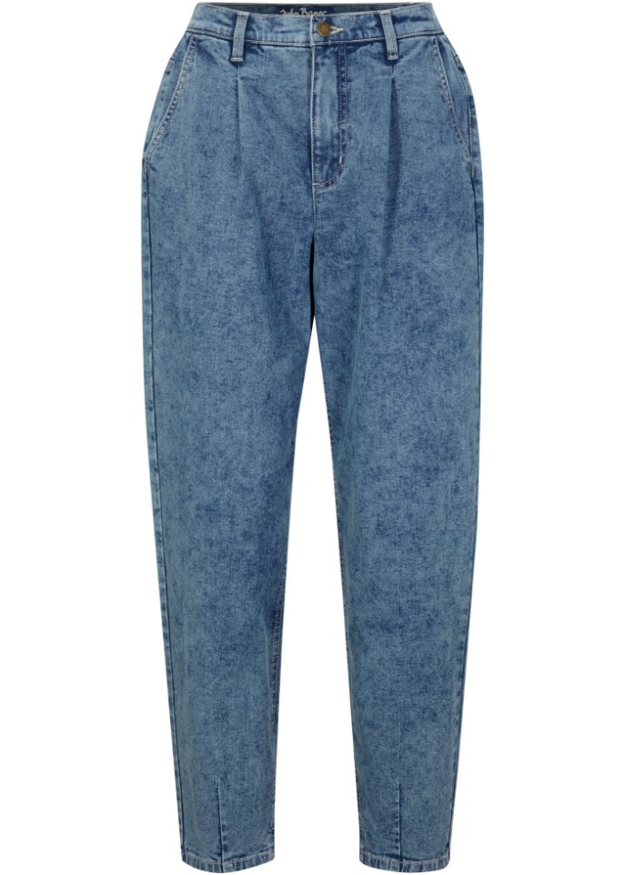 Barrel-Stretch-Jeans aus Bio-Baumwolle in blau von vorne - John Baner JEANSWEAR
