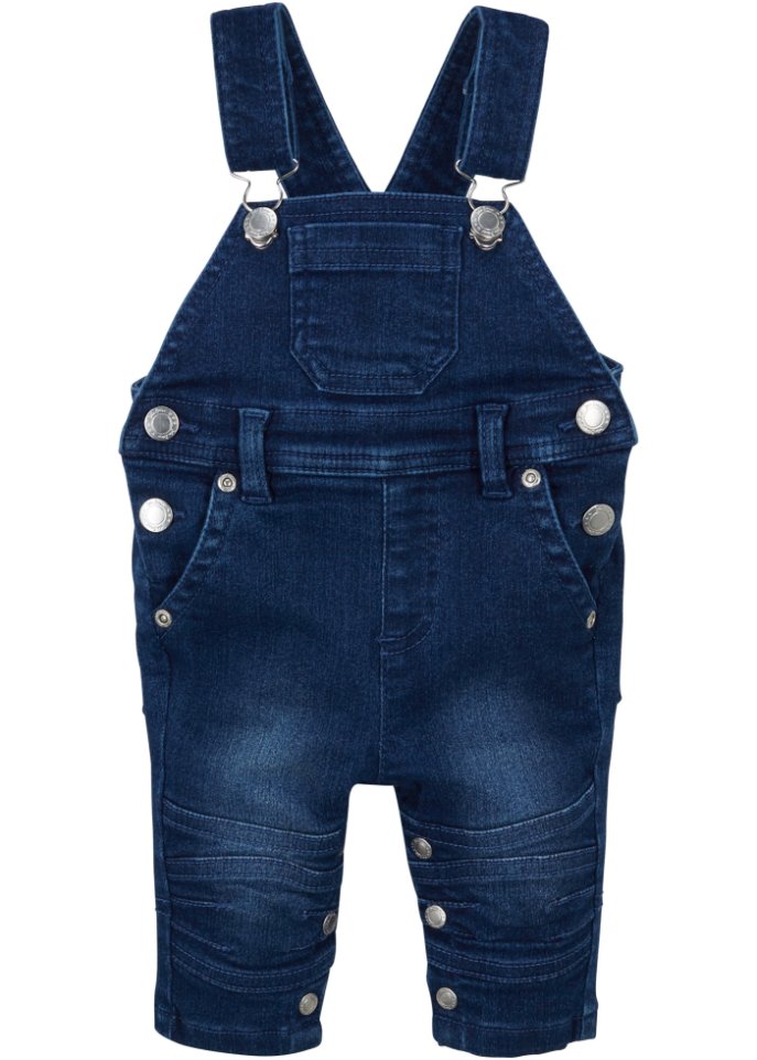 Baby Jeans Latzhose in blau von vorne - John Baner JEANSWEAR