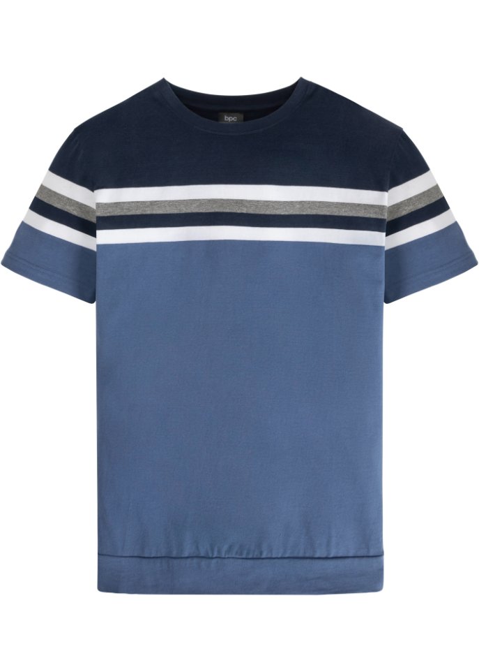 T-Shirt mit Komfortschnitt in blau von vorne - bpc bonprix collection