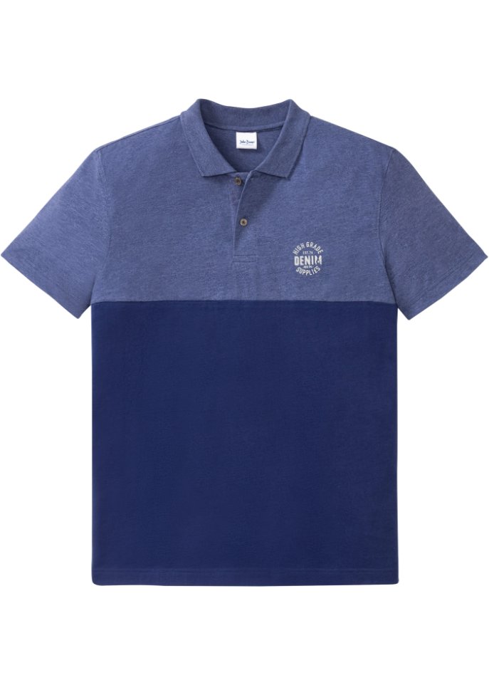 Poloshirt, Kurzarm in blau von vorne - John Baner JEANSWEAR