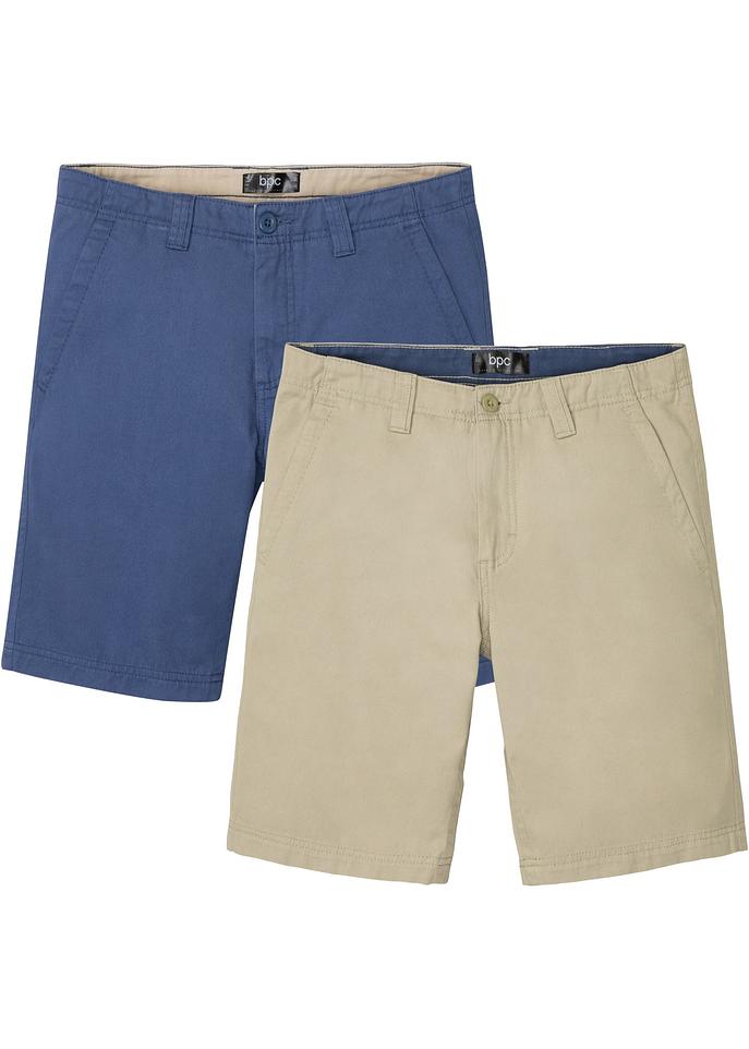 Chino-Bermuda, Regular Fit (2er Pack) in beige von vorne - bpc bonprix collection