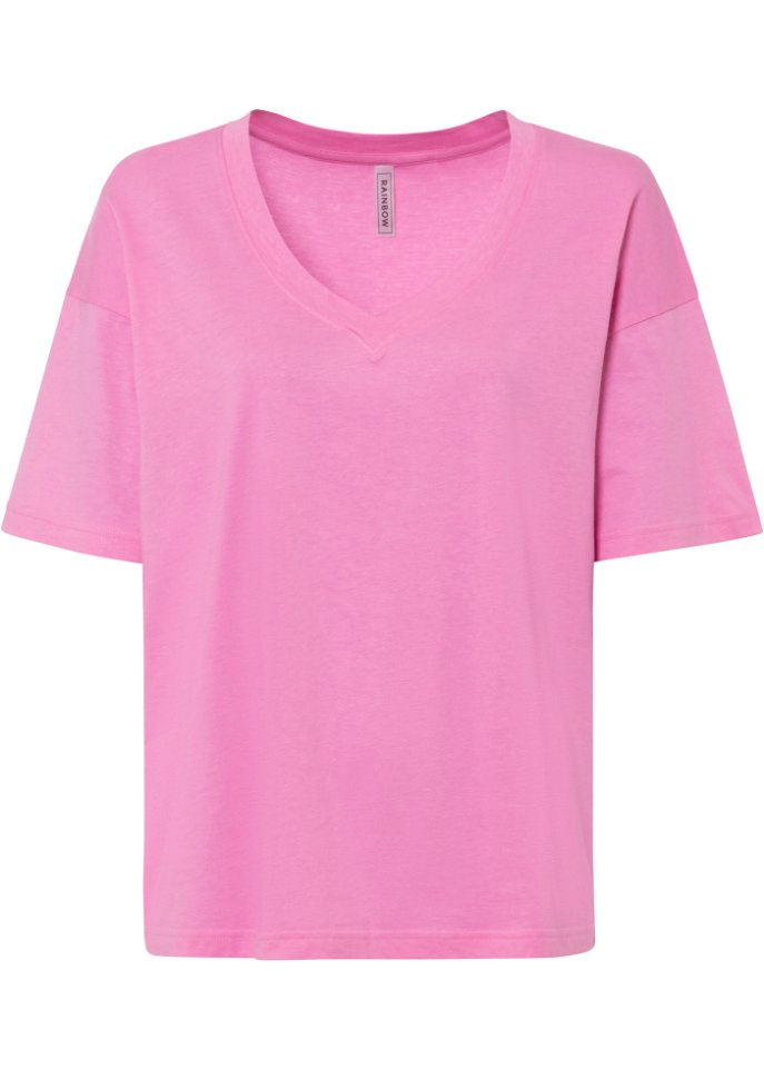 Oversize-Shirt  in pink von vorne - RAINBOW