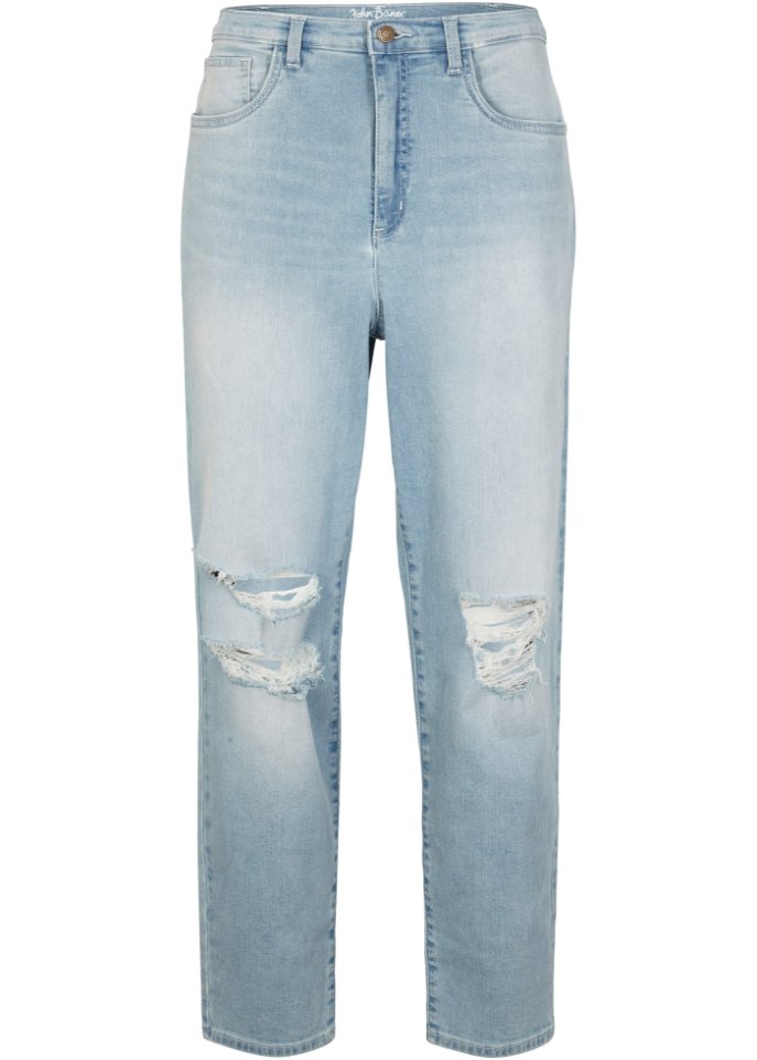 Mom Stretch-Jeans aus Bio-Baumwolle  in blau von vorne - John Baner JEANSWEAR