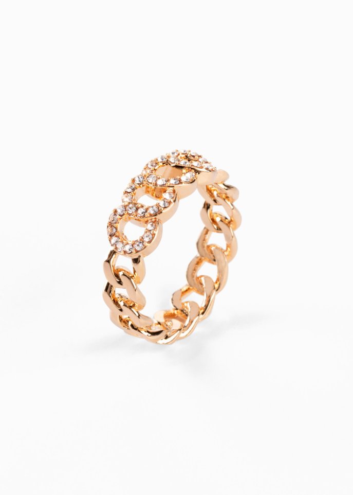 Ring veredelt mit Zirkoniasteinen in gold - bpc bonprix collection