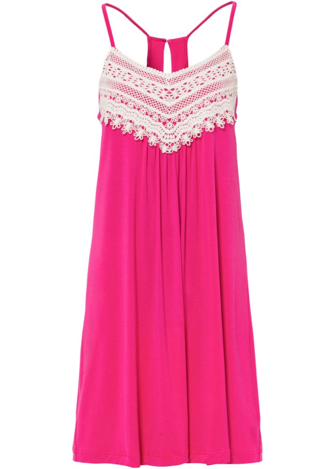 Sommer-Jerseykleid in pink von vorne - BODYFLIRT boutique