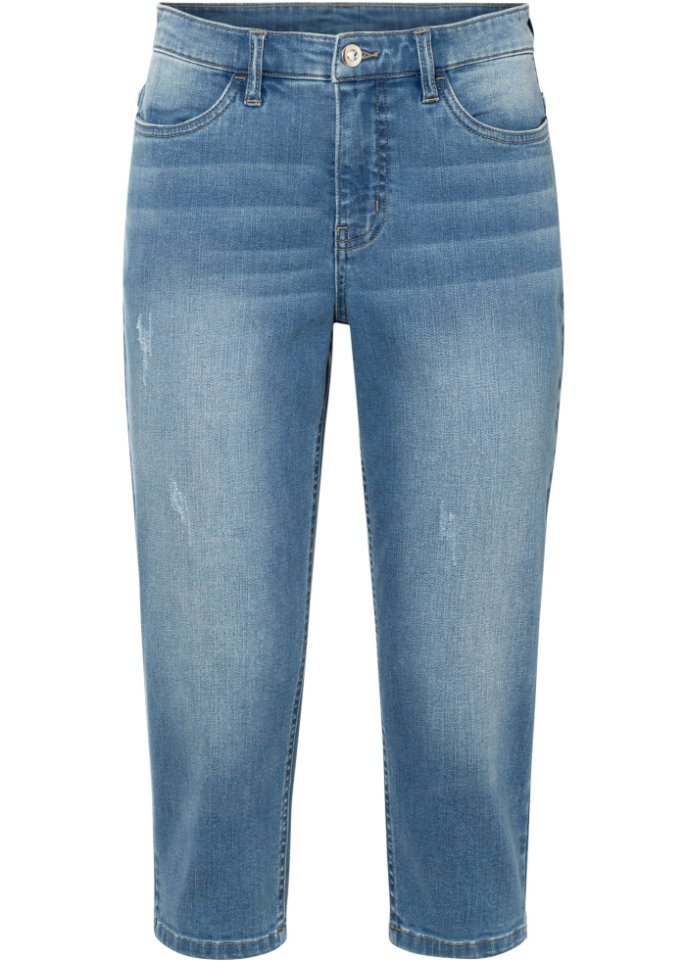 Capri-Jeans in blau von vorne - BODYFLIRT boutique
