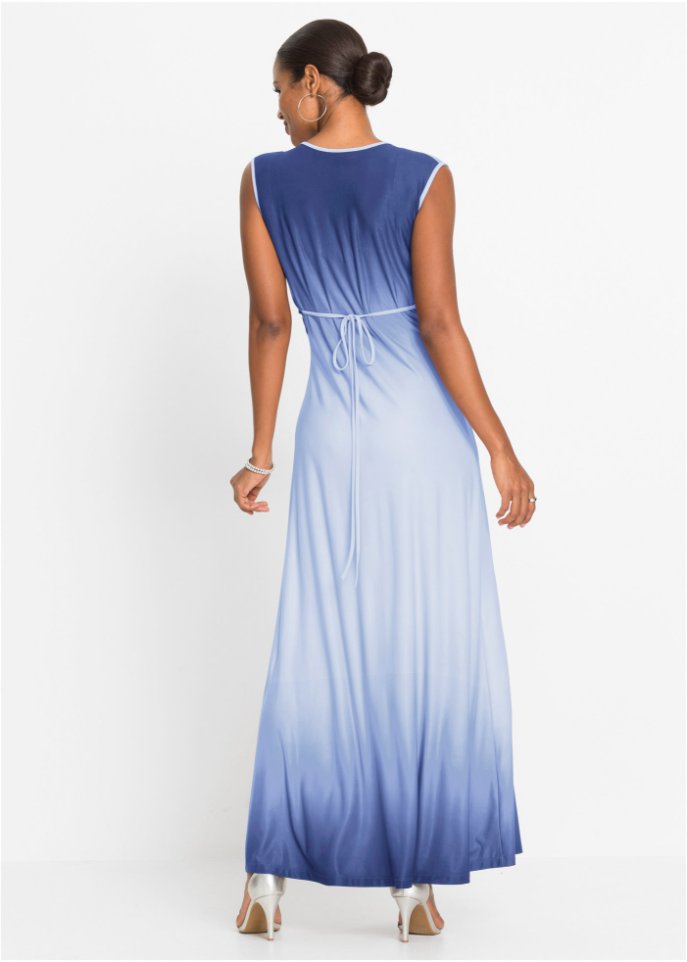 Kleid blau dunkelblau mit weißen Punkten bpc bonprix 40 42