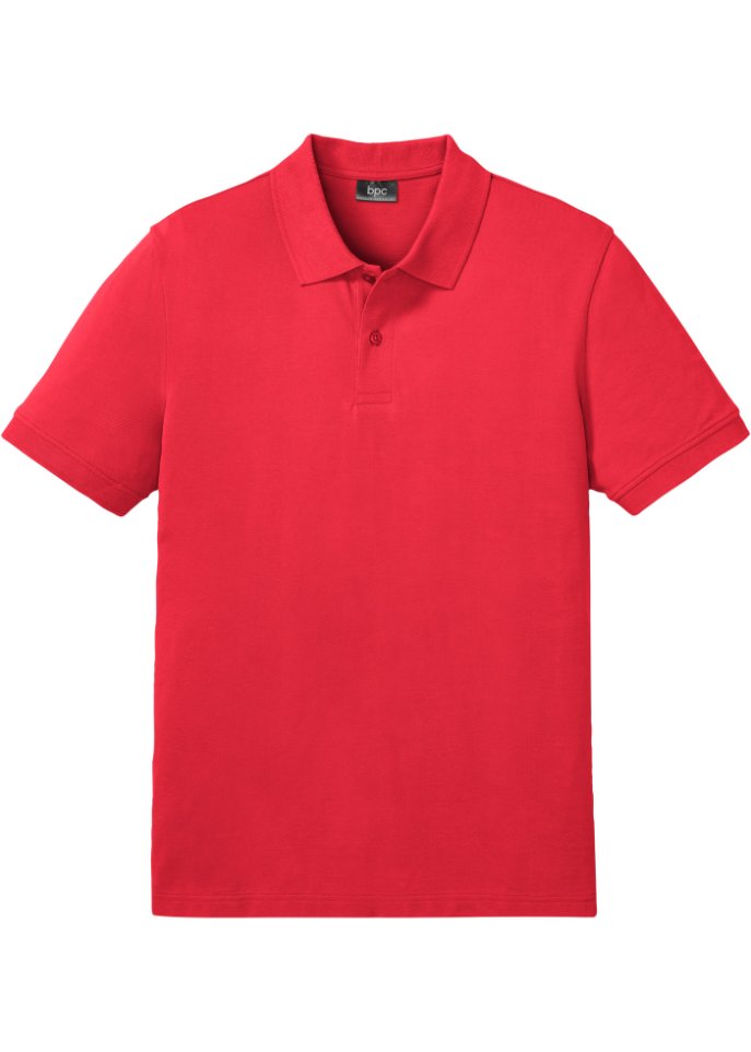 Pique-Poloshirt, Kurzarm in rot von vorne - bpc bonprix collection