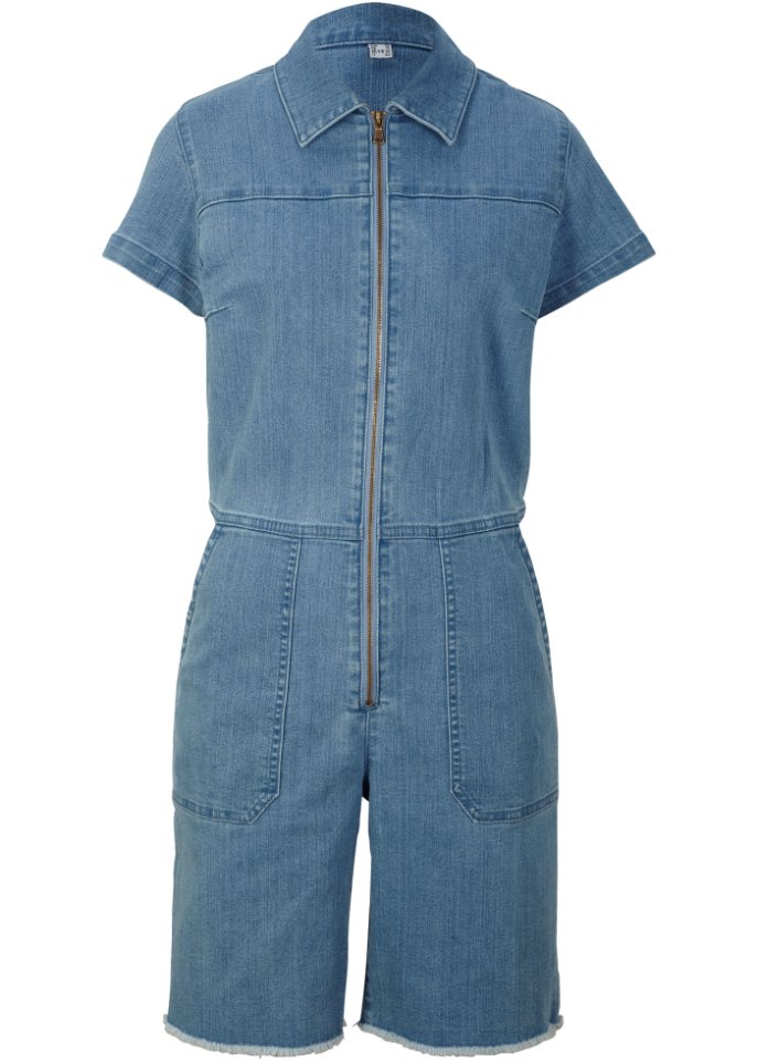 Jeans-Overall in blau von vorne - John Baner JEANSWEAR