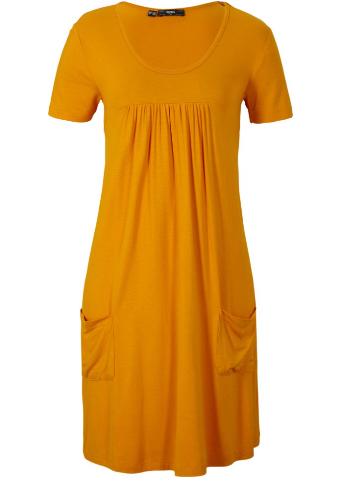 Ausgestelltes Mini- Jerseykleid in orange von vorne - bpc bonprix collection
