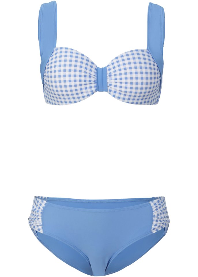 Bügel Bikini (2-tlg. Set) in blau von vorne - bpc bonprix collection
