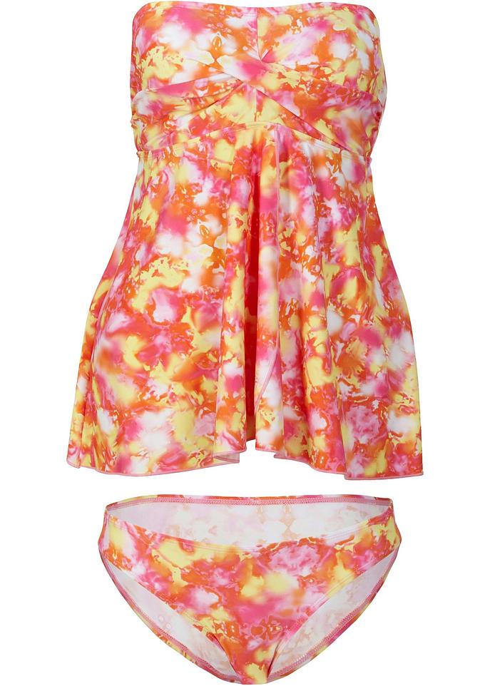 Femininer Tankini mit abnehmbaren Trägern gelborange bonprix