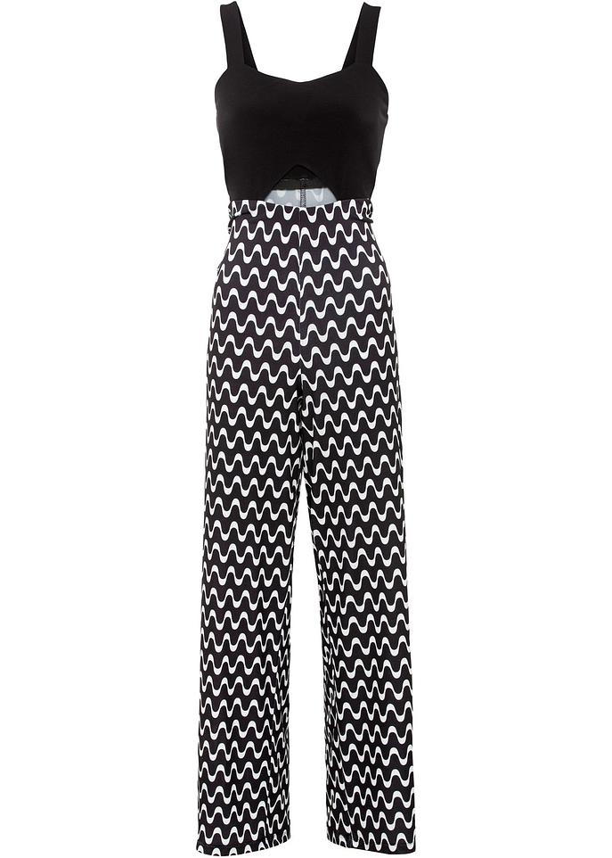 Modischer Jumpsuit mit tollem CutOut. schwarz bonprix