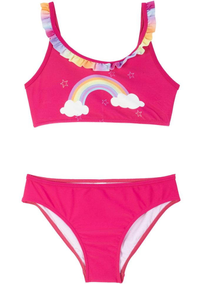 Mädchen Bikini (2-tlg.Set) in pink von vorne - bpc bonprix collection