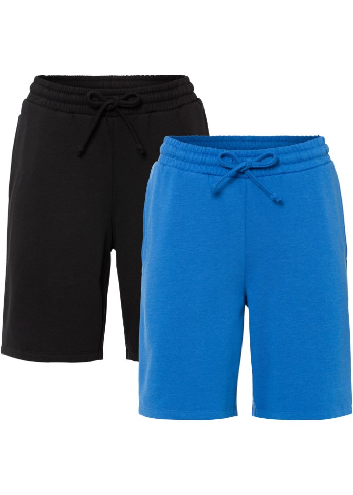 Sweat-Shorts 2er-Pack in blau von vorne - RAINBOW