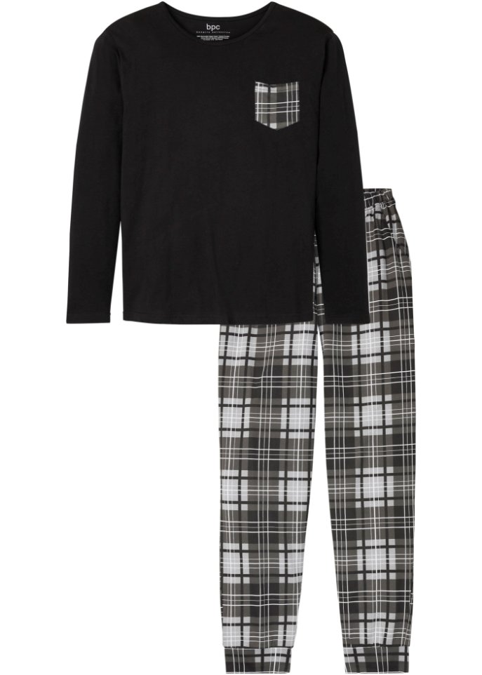Pyjama  in schwarz von vorne - bpc bonprix collection
