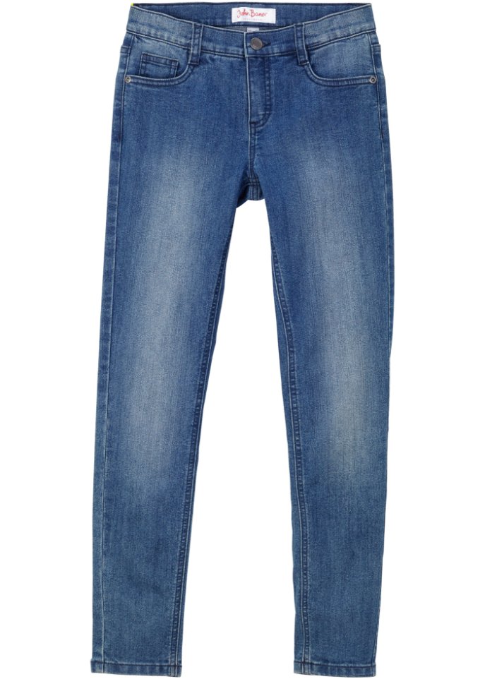 Mädchen Jeans, Skinny Fit in blau von vorne - John Baner JEANSWEAR