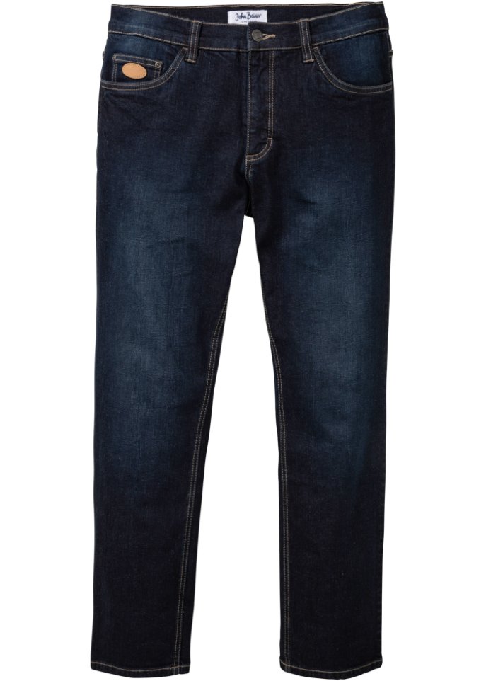 Loose Fit Stretch-Jeans, Straight in blau von vorne - John Baner JEANSWEAR