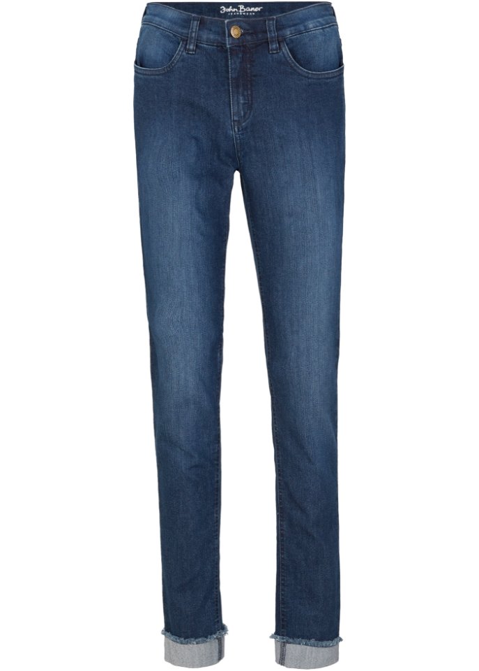 Slim Fit Komfort-Stretch-Jeans  in blau von vorne - John Baner JEANSWEAR