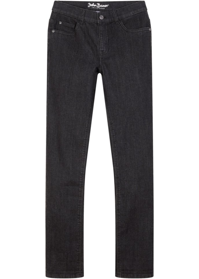 Jungen 5 Pocket  Jeans, Slim Fit in schwarz von vorne - John Baner JEANSWEAR
