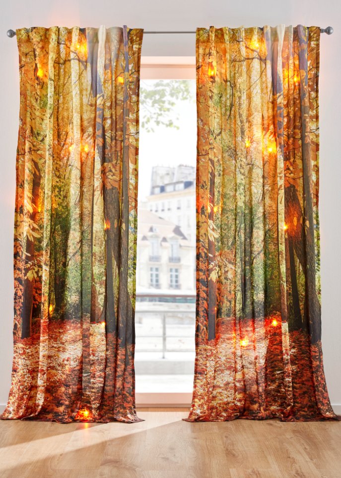 der leuchtet! Vorhang, orange, Multifunktionsband - Herbstlicher