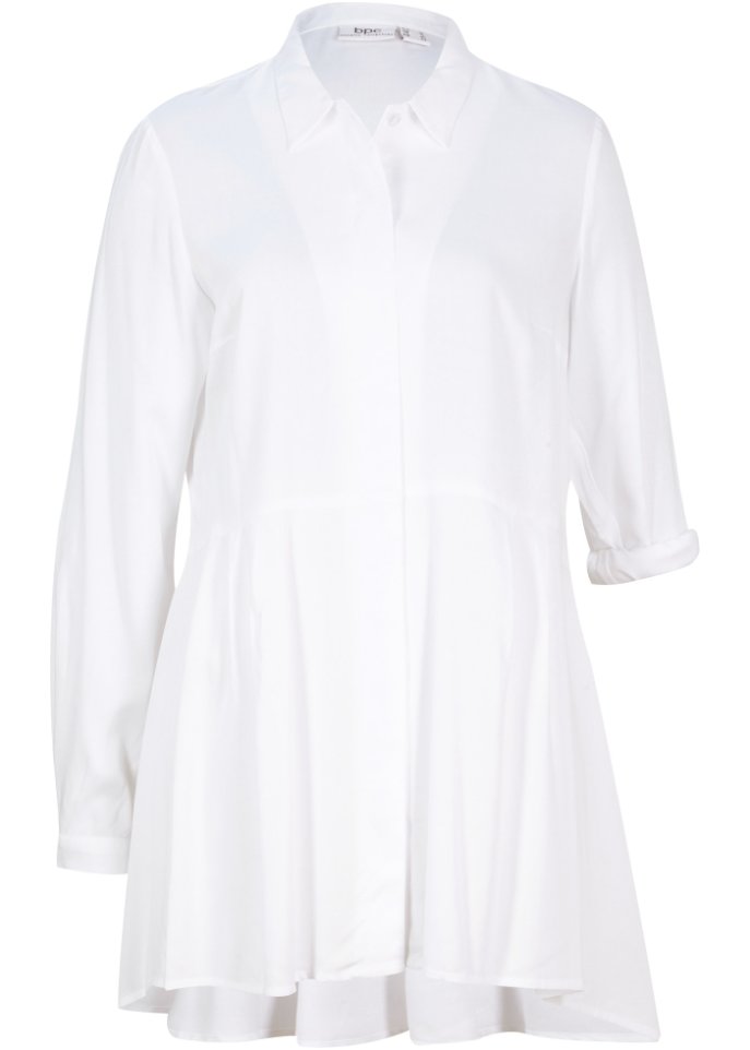 Vokuhila-Bluse in weiß von vorne - bpc bonprix collection