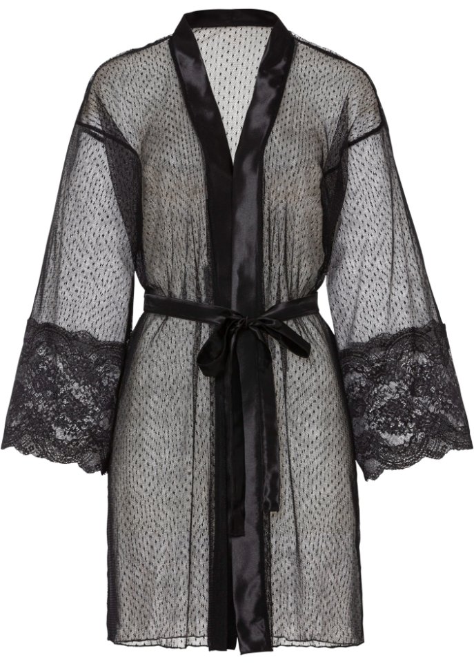 Minachting Metafoor Flikkeren Verruchter Kimono mit glänzenden Einsätzen - schwarz | bonprix