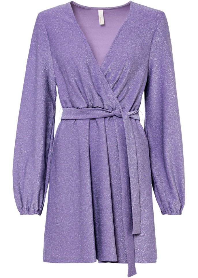 Kleid mit Glitzer in lila von vorne - BODYFLIRT boutique