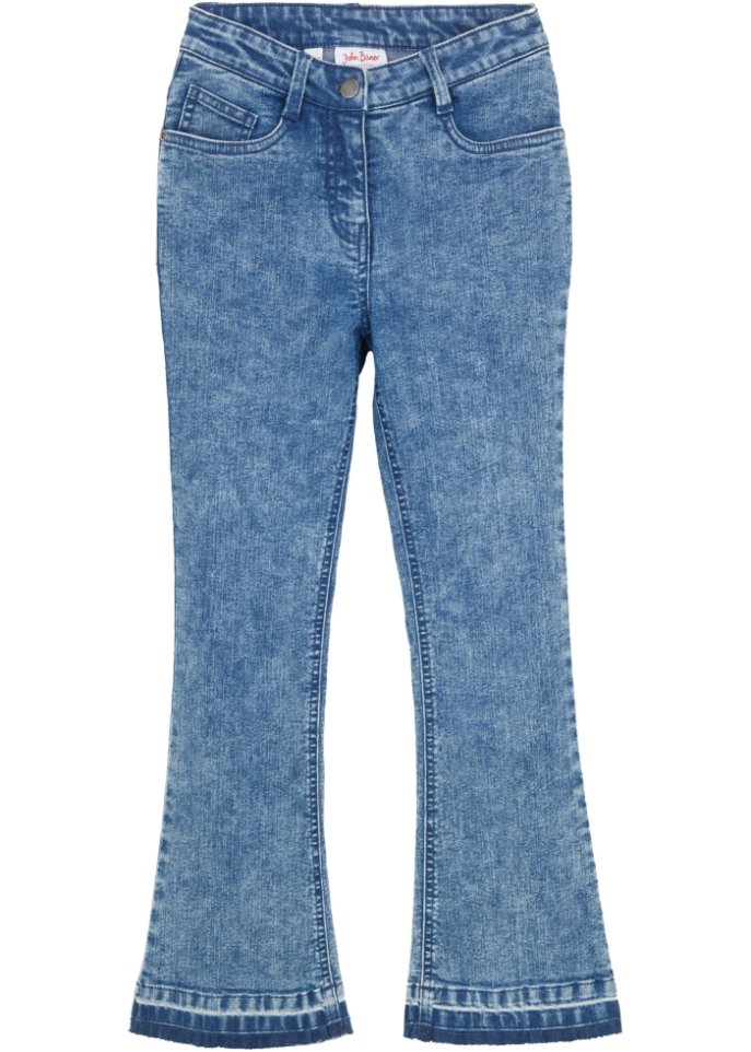 Mädchen Stretch-Jeans, flared in blau von vorne - John Baner JEANSWEAR
